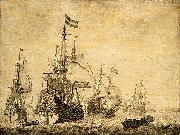 Seascape with Dutch men-of-war.